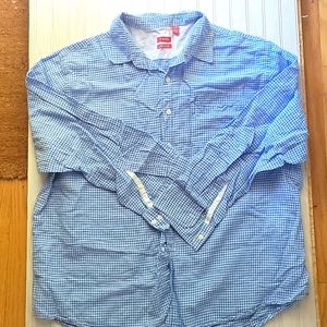 IZOD blue check dress shirt